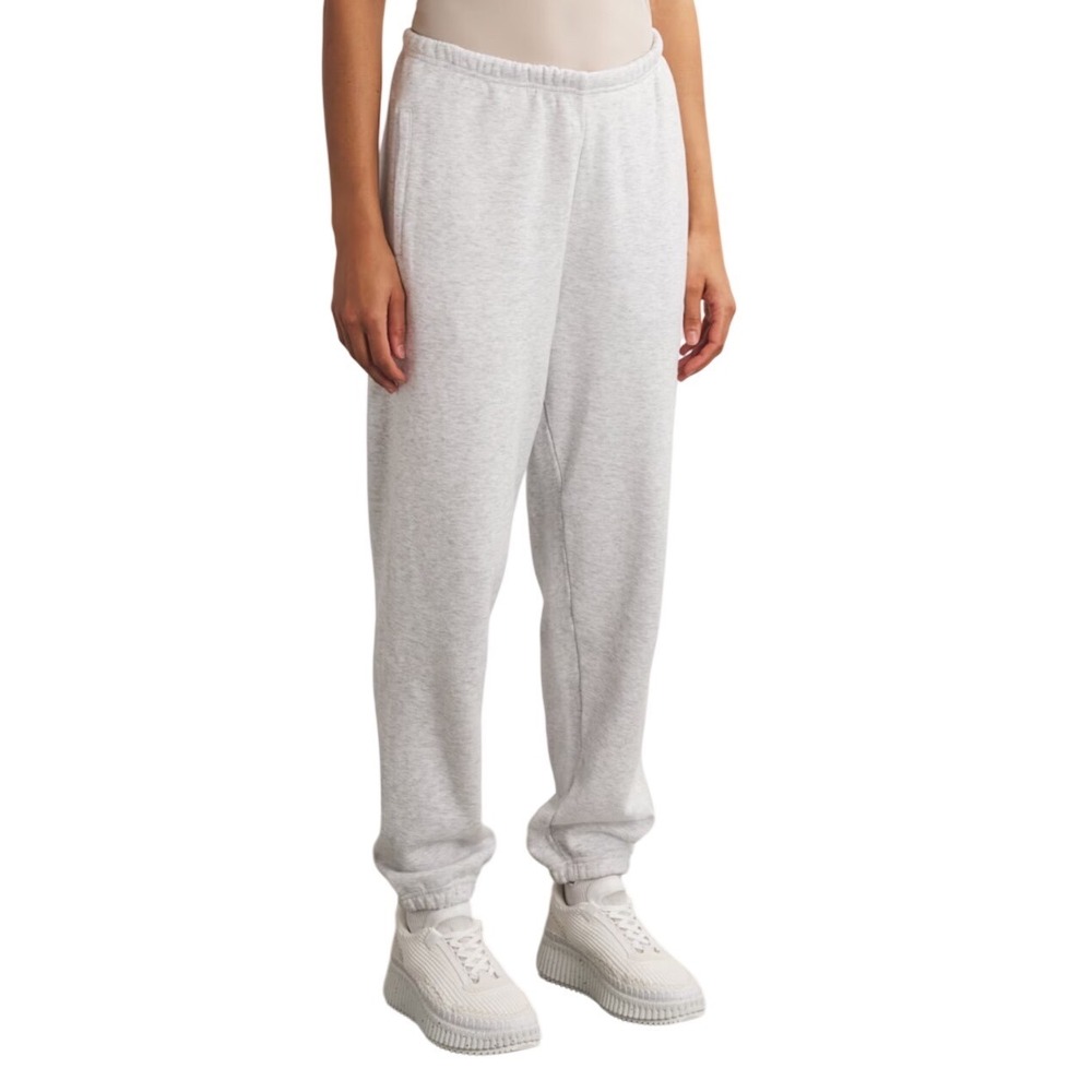 SKIMS Fleece Classic Sweatpants, Heather Gray, Size Small